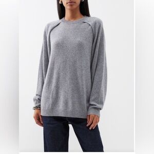 Tibi: Feather Weight Cashmere Cutout Sleeve Pullover